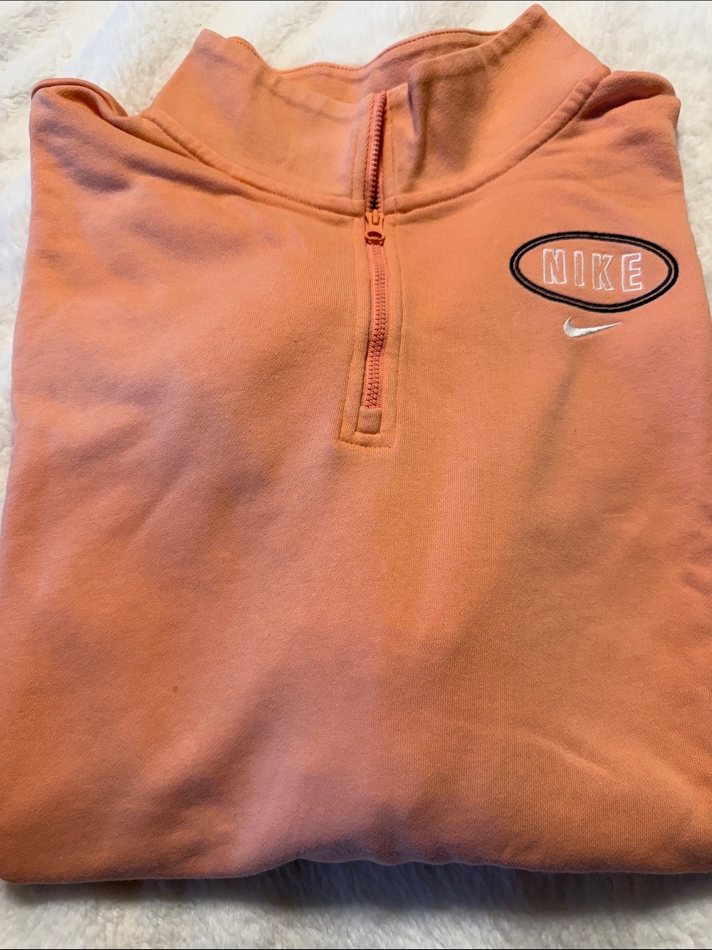 Nike Peach Half-Zip Pullover Sweatshirt